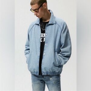 Zara Men's Light Blue denim jacket